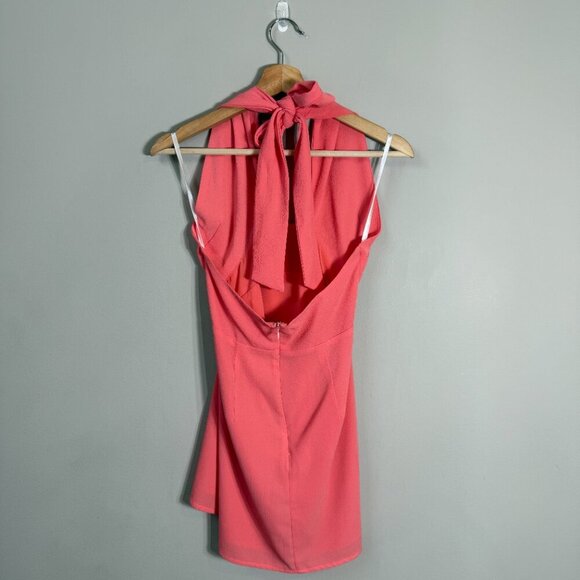 Superdown Revolve Grace Cross Front Mini Dress Women's Small Pink Halter Party - Picture 4 of 13